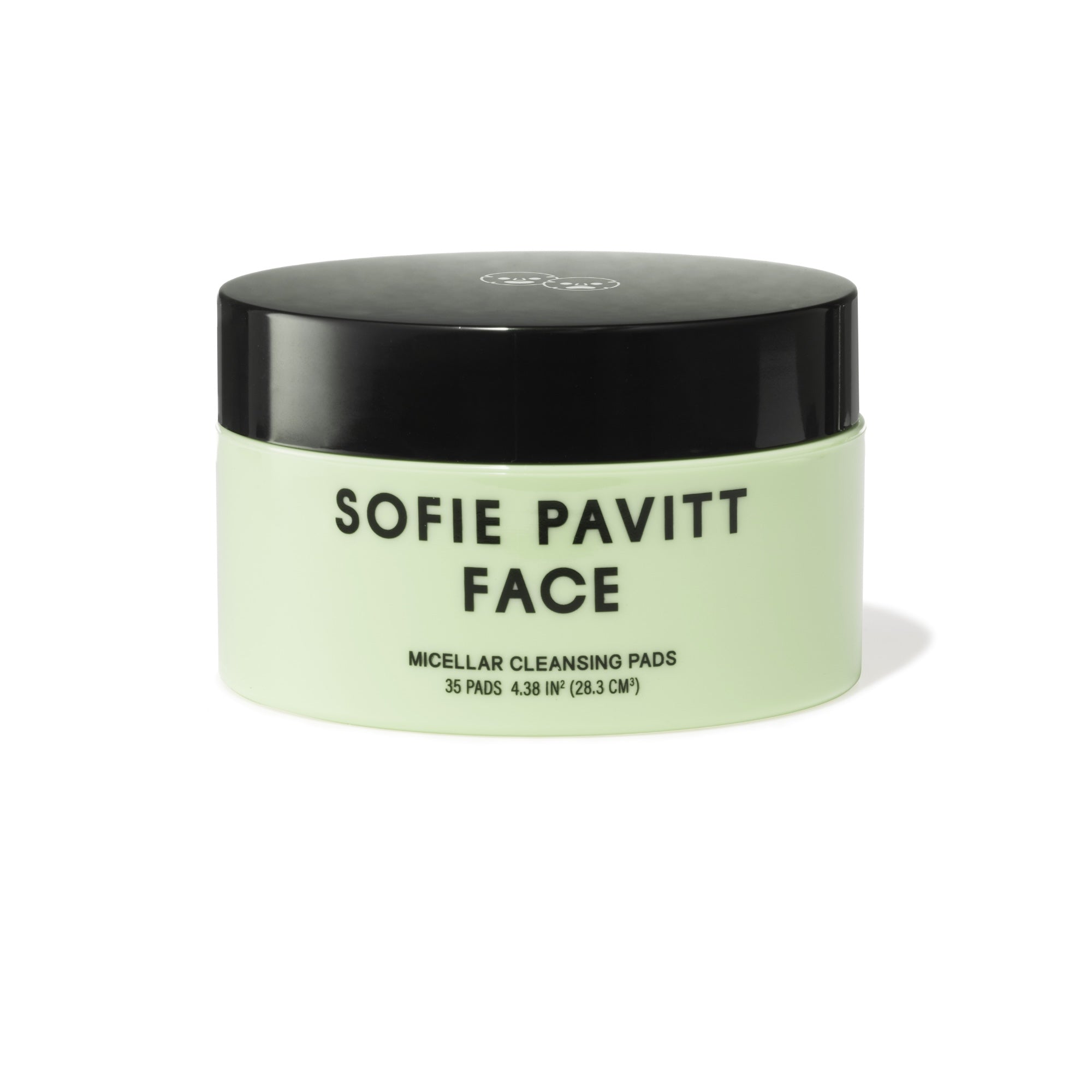 Sofie Pavitt Face micellar cleansing pads container on a white background