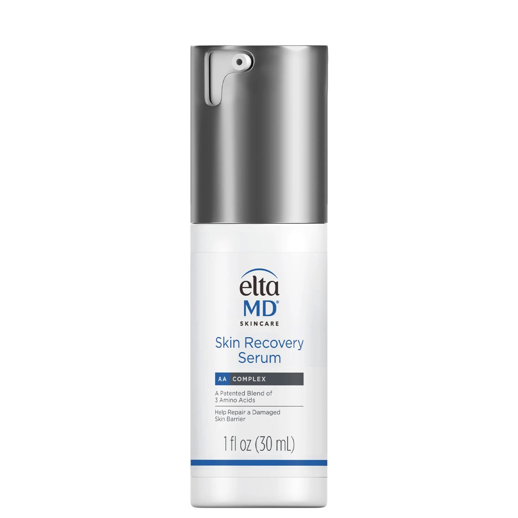 EltaMD Skin Recovery Serum pump bottle on a clean neutral background