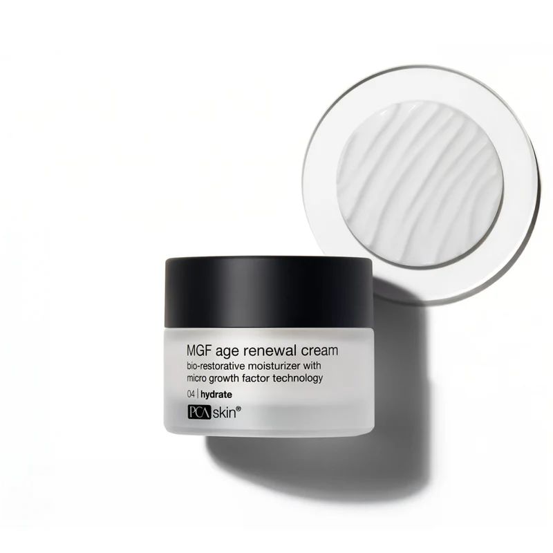 PCA SKIN MGF Age Renewal Cream jar on a clean background