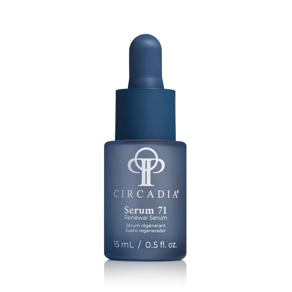 Circadia Serum 71 dropper bottle on a neutral surface