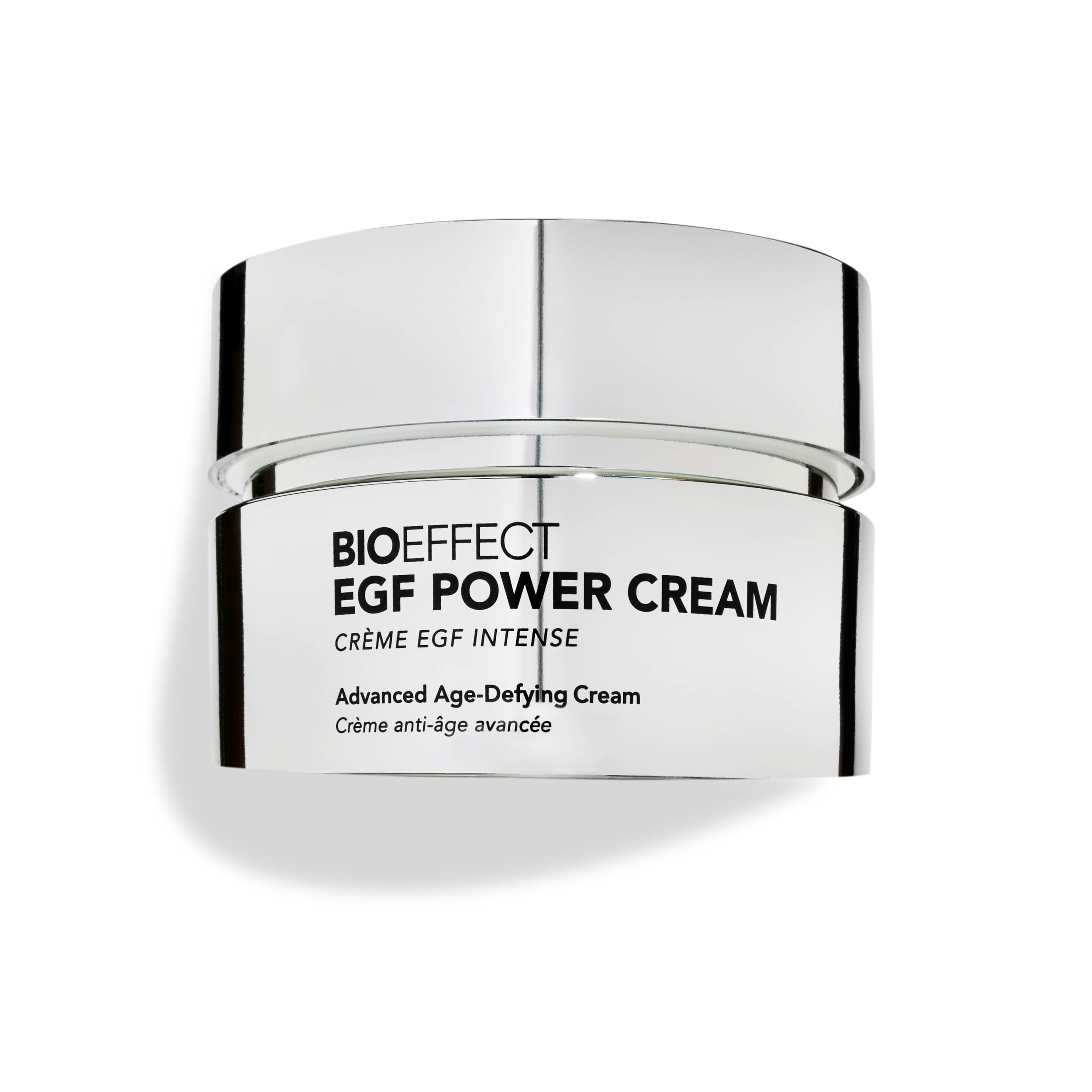 BIOEFFECT EGF Power Cream Moisturizer in a white jar on a neutral background