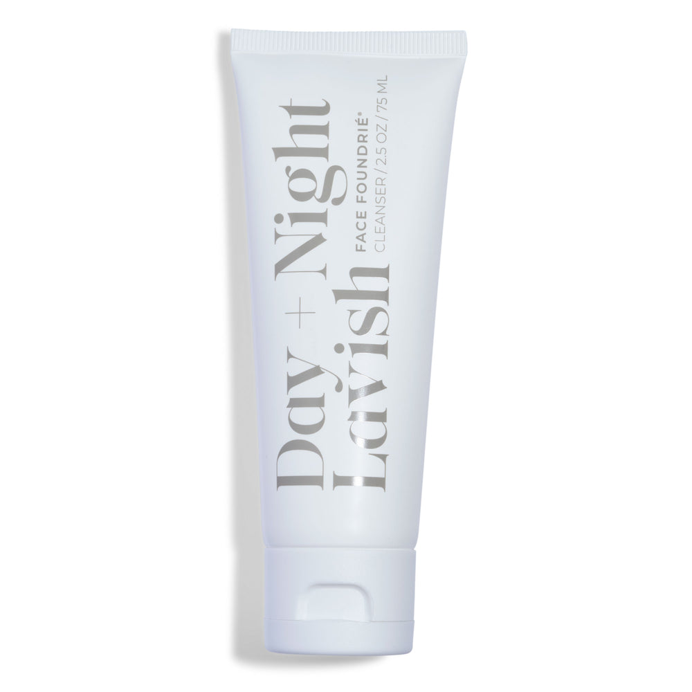 FACE FOUNDRIÉ Day + Night Lavish Cleanser bottle on a clean neutral surface
