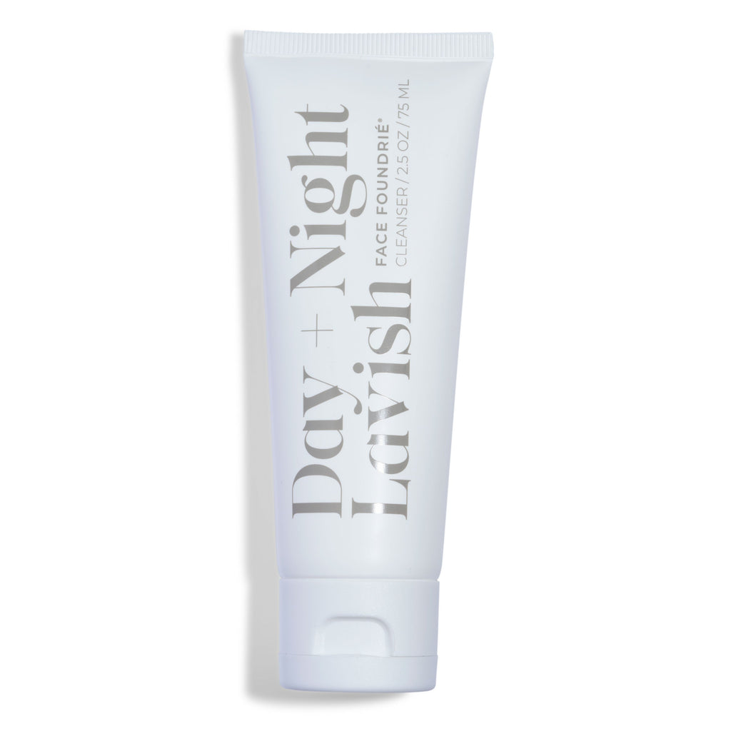 FACE FOUNDRIÉ Day + Night Lavish Cleanser bottle on a clean neutral surface