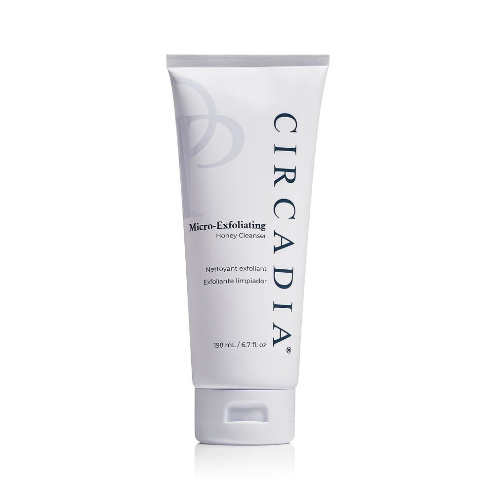 Circadia Micro-Exfoliating Honey Cleanser pump bottle on a clean background
