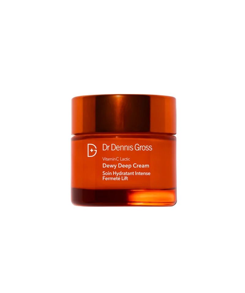 Dr. Dennis Gross Vitamin C Lactic Dewy Deep Cream jar on a bright surface