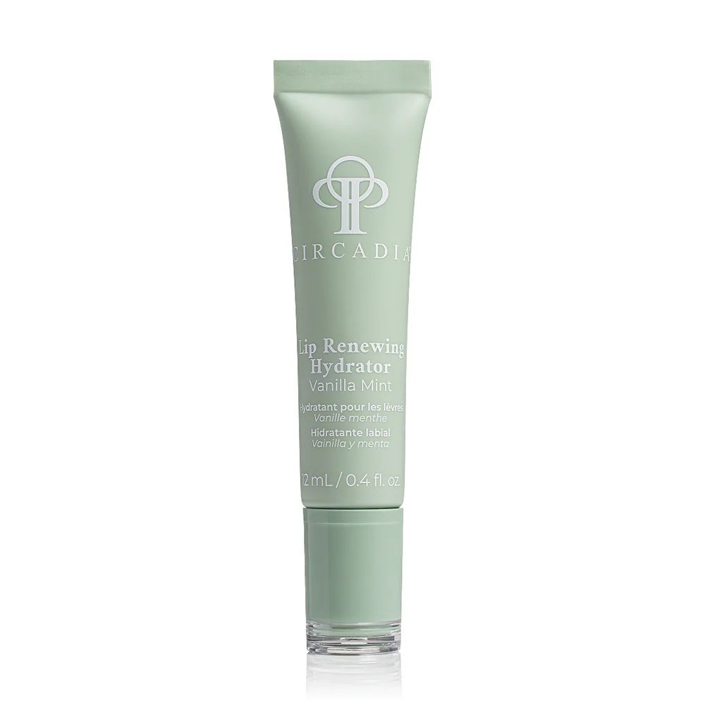 Circadia Lip Renewing Hydrator Vanilla Mint tube on a neutral background
