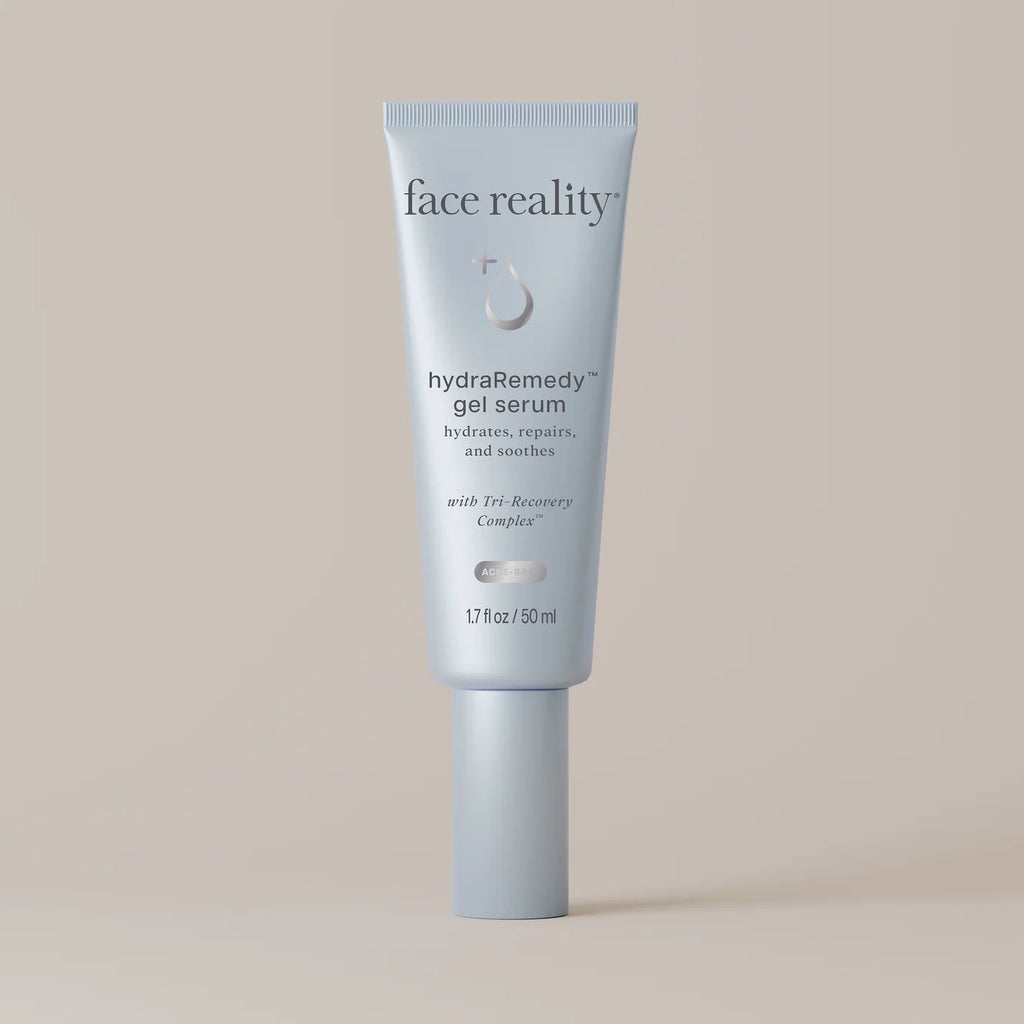 Face Reality HydraRemedy Gel Serum pump bottle on a clean background