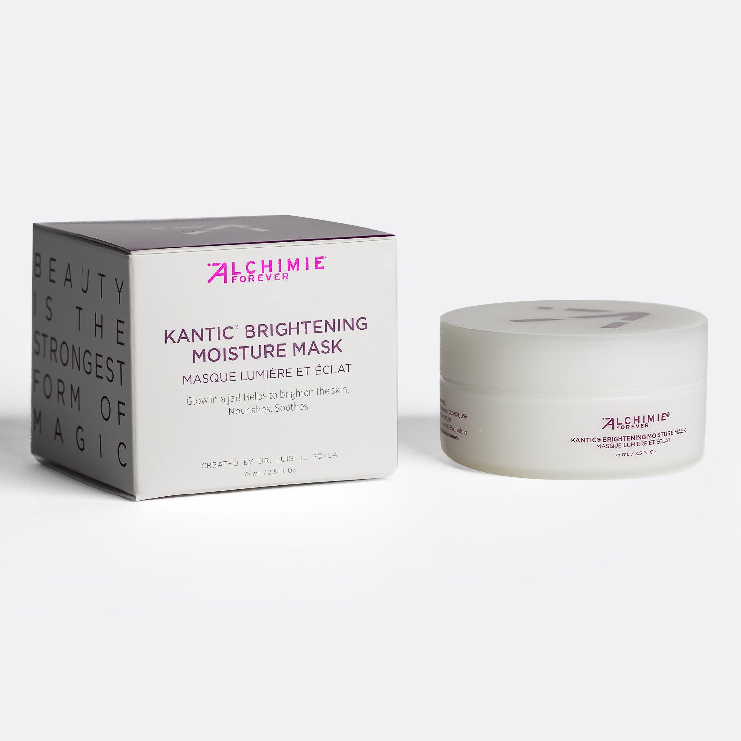 Kantic Brightening Moisture Mask packaging with Alchimie Forever branding on a white background