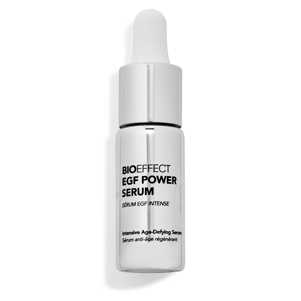 BIOEFFECT EGF Power Serum dropper bottle on a sleek neutral surface