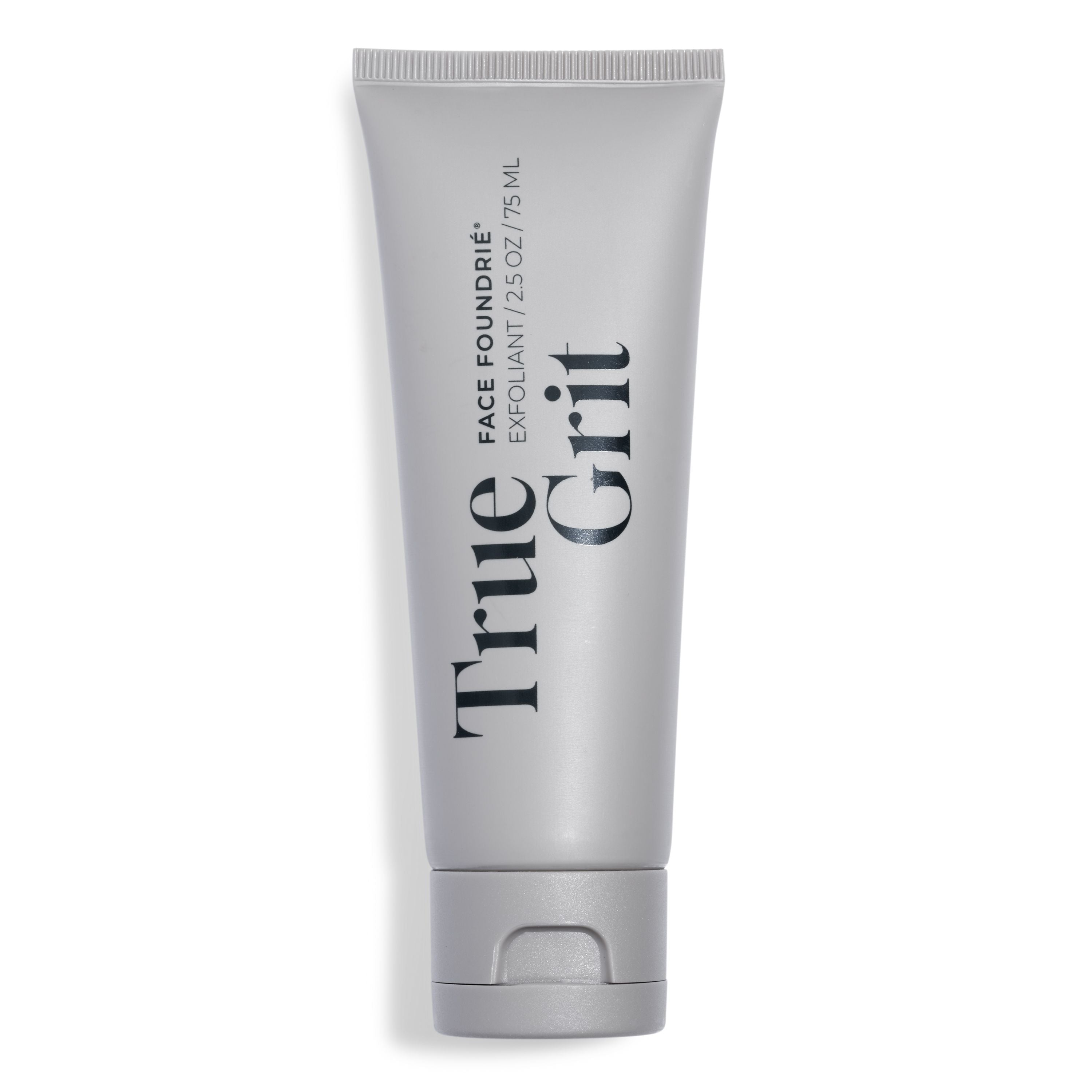 FACE FOUNDRIÉ True Grit Exfoliant in a jar on a neutral skincare flatlay