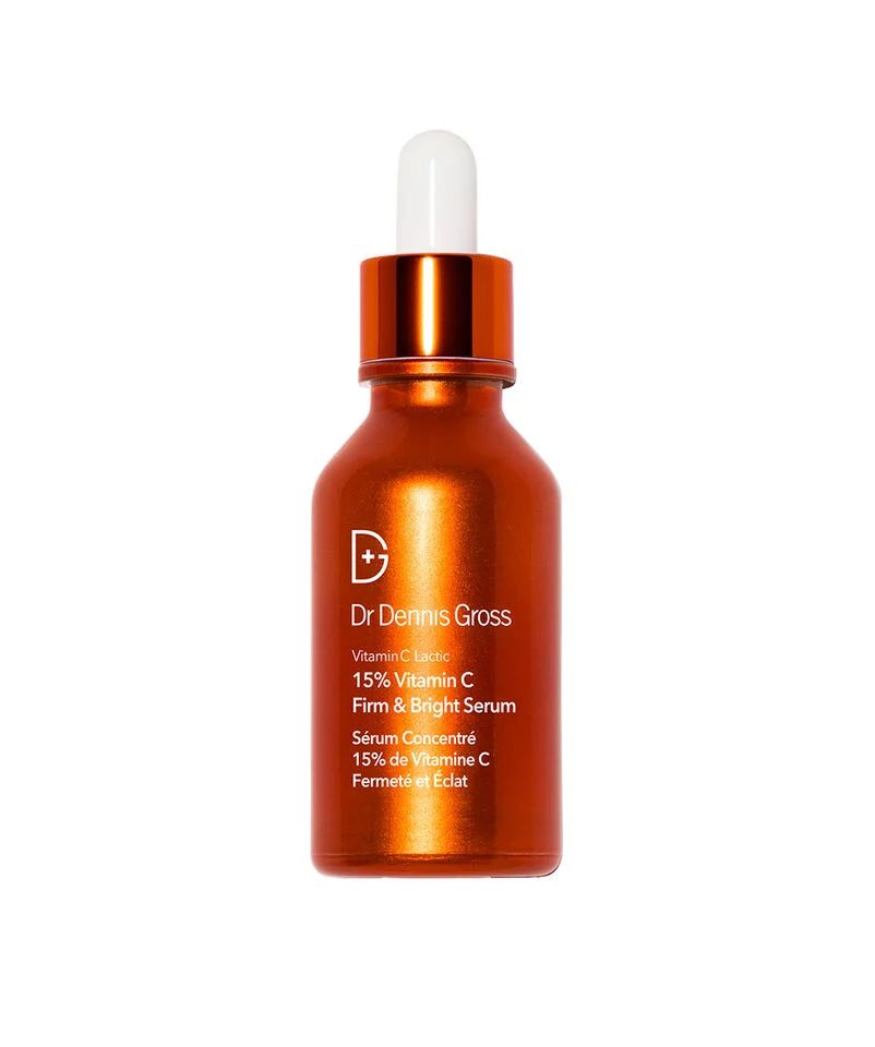 Dr. Dennis Gross Vitamin C Lactic 15% Serum dropper bottle on a bright background